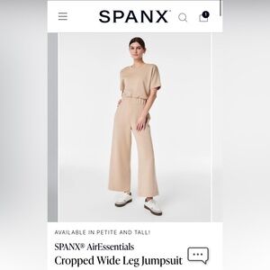 SPANX® AirEssentials
Cropped Wide Leg Jumpsuit color TAHINI-  new